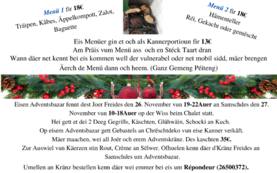 Invitatioun fir den Adventzbasar & Träipenowend